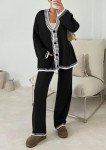 Women's Knit Lounge Set with Cardigan & Pants