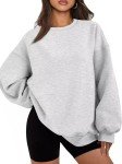 Casual Gray Crewneck Sweatshirt for Women