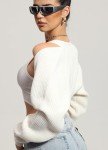 Women's Long Sleeve Knit Shrug Cardigan in Beige