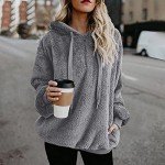 Cozy Grey Fuzzy Sherpa Hoodie for Women