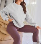 Casual Gray Crewneck Sweatshirt for Women