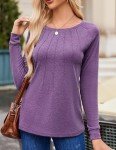 Purple Long Sleeve Tunic Top for Women