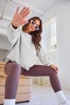Casual Gray Crewneck Sweatshirt for Women