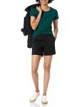 Amazon Essentials Women's Classic-fit Short-Sleeve Crewneck T-Shirt, 2-Pack Dark Green/Powder Blue, Large