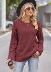Fuchsia Oversized Fuzzy Knit Crew Neck Sweater