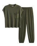 PRETTYGARDEN Women's Army Green Sweater Set