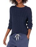 Amazon Essentials Women's Navy Cable Knit Sweater