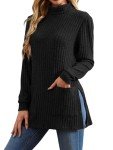 Bellcoco Women's Oversized Turtleneck Sweater Tunic