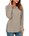MISFAY Women’s V-Neck Long Sleeve Henley Sweater
