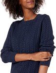 Amazon Essentials Women's Navy Cable Knit Sweater