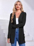Women's Long Sleeve Knitted Cardigan with Pockets