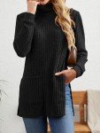 Bellcoco Women's Oversized Turtleneck Sweater Tunic