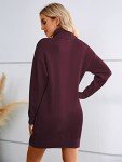 Soft Turtleneck Knit Dress for Women - Burgundy