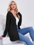 Women's Long Sleeve Knitted Cardigan with Pockets