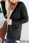 YACUN Women's Long Sleeve Knit Cardigan with Pockets