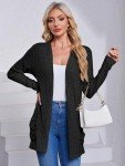 Women's Long Sleeve Knitted Cardigan with Pockets