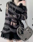 Gothic Striped Pullover Dress for Women