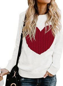 Heart-Shaped Pullover Sweater for Women