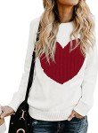 Heart-Shaped Pullover Sweater for Women