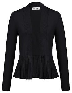 Grace Karin Women's Lightweight Black Peplum Cardigan