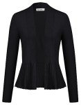 Grace Karin Women's Lightweight Black Peplum Cardigan
