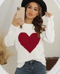 Heart-Shaped Pullover Sweater for Women