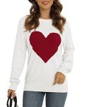 Heart-Shaped Pullover Sweater for Women