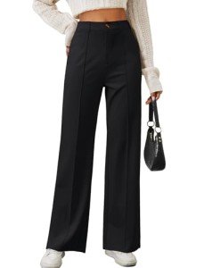 Women’s High-Waisted Wide Leg Dress Pants Black