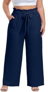 Women's Plus Size Wide Leg Lounge Pants with Pockets
