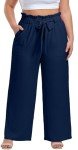 Women's Plus Size Wide Leg Lounge Pants with Pockets