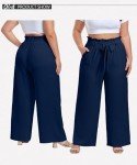 Women's Plus Size Wide Leg Lounge Pants with Pockets