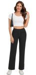 Women’s Black Wide Leg Tummy Control Dress Pants