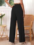 Heymoments Women's Wide Leg Black Dress Pants