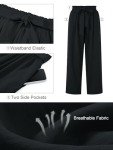 Plus Size Black Wide Leg Palazzo Pants with Pockets