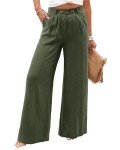 Bette Boutik High Waisted Wide Leg Pants - Green