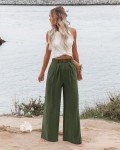 Bette Boutik High Waisted Wide Leg Pants - Green