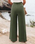Bette Boutik High Waisted Wide Leg Pants - Green