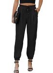 EVALESS Women's Black High-Waisted Jogger Pants