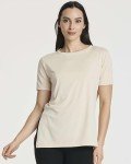 Real Essentials 5 Pack: Women's Short Sleeve Crew Relaxed Active T-Shirt Dry-Fit Yoga Top with Split Hem (Available in Plus), Set 8, 3X