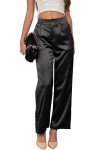 Elegant Women's Wide Leg Satin Party Trousers