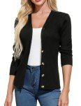 Grace Karin Women's Black Long Sleeve Cardigan