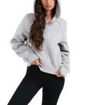 Oyamiki Women's Cropped Zip-Up Fleece Hoodie