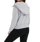 Oyamiki Women's Cropped Zip-Up Fleece Hoodie