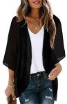 Black Sheer Kimono Cardigan for Women - XL