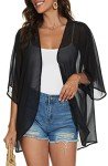 Black Sheer Kimono Cardigan for Women - XL