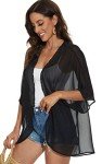 Black Sheer Kimono Cardigan for Women - XL