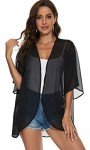 Black Sheer Kimono Cardigan for Women - XL
