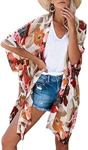 Lightweight Puff Sleeve Kimono Cover-Up for Women