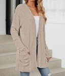 Naivikid Women's Lightweight Open Front Cardigan - Khaki