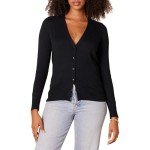 Women's Lightweight V-Neck Cardigan Sweater - Black